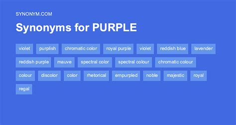 Synonyms purple - Find 39 different ways to say PURPLE, along with antonyms, related words, and example sentences at Thesaurus.com.